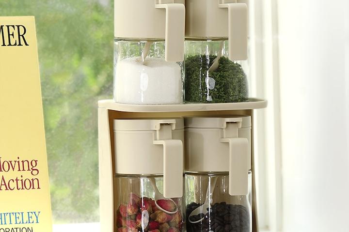 스텐 카페파우더통 스푼유리양념병랙 2구세트 + 1구 2개