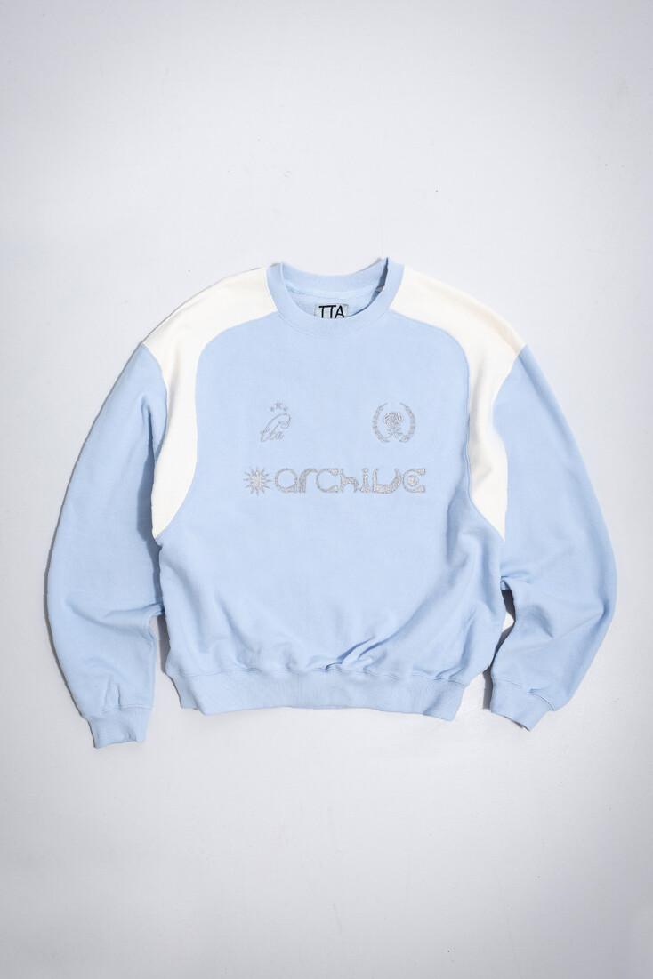 ARCHIVE VARSITY SWEAT SHIRTS-GREYSH BLUE