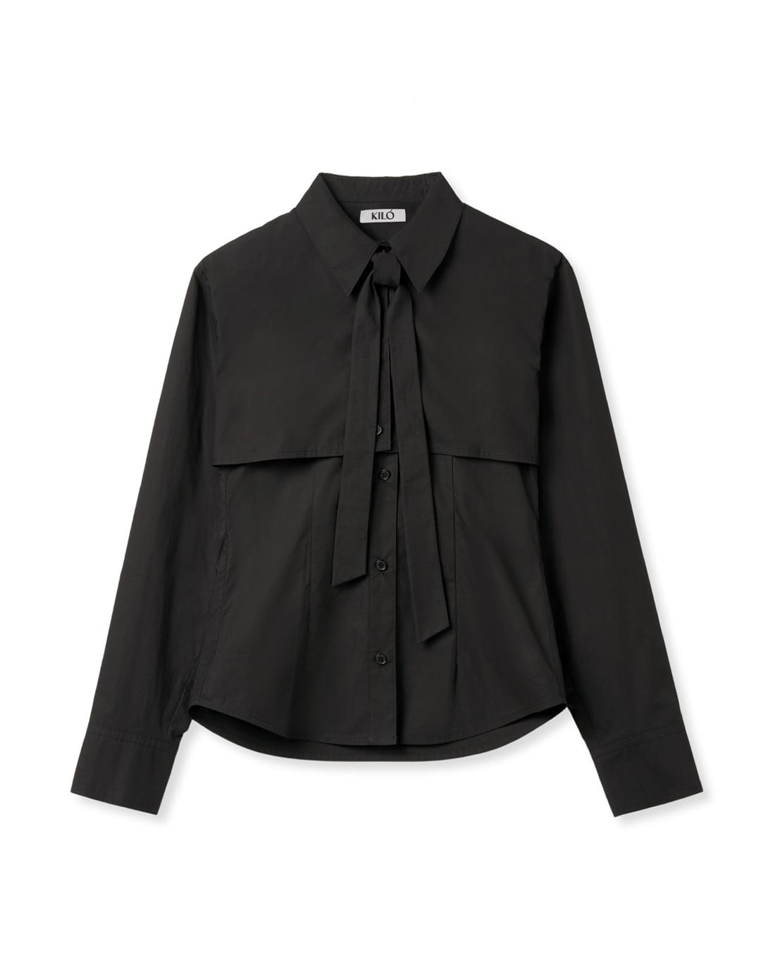 HALTER LAYERED SHIRT (BLACK)