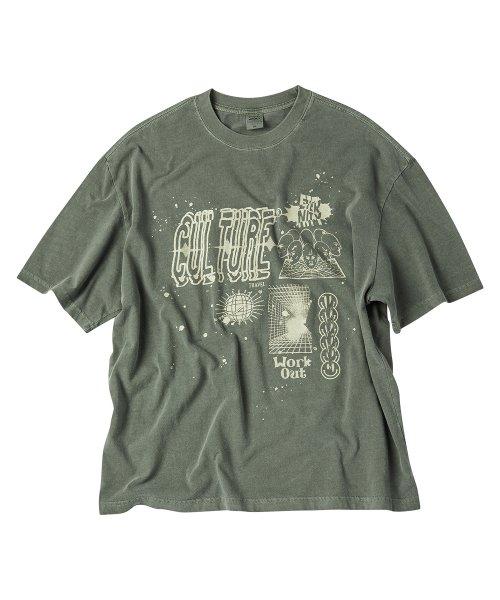 컬쳐 비전 피그먼트 반팔티 더플 백 카키