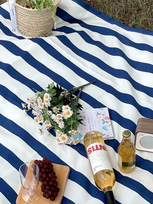 피크닉 매트 캠핑 돗자리 대형 스트라이프블루