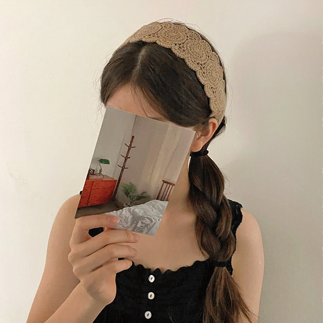 [휴양지 추천룩/4color]니트 플라워 와이드 헤어밴드 머리띠