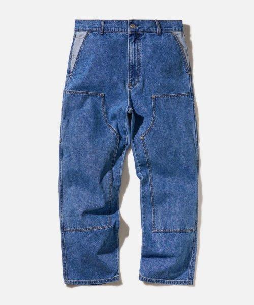 DOUBLE KNEE DENIM-BLUE