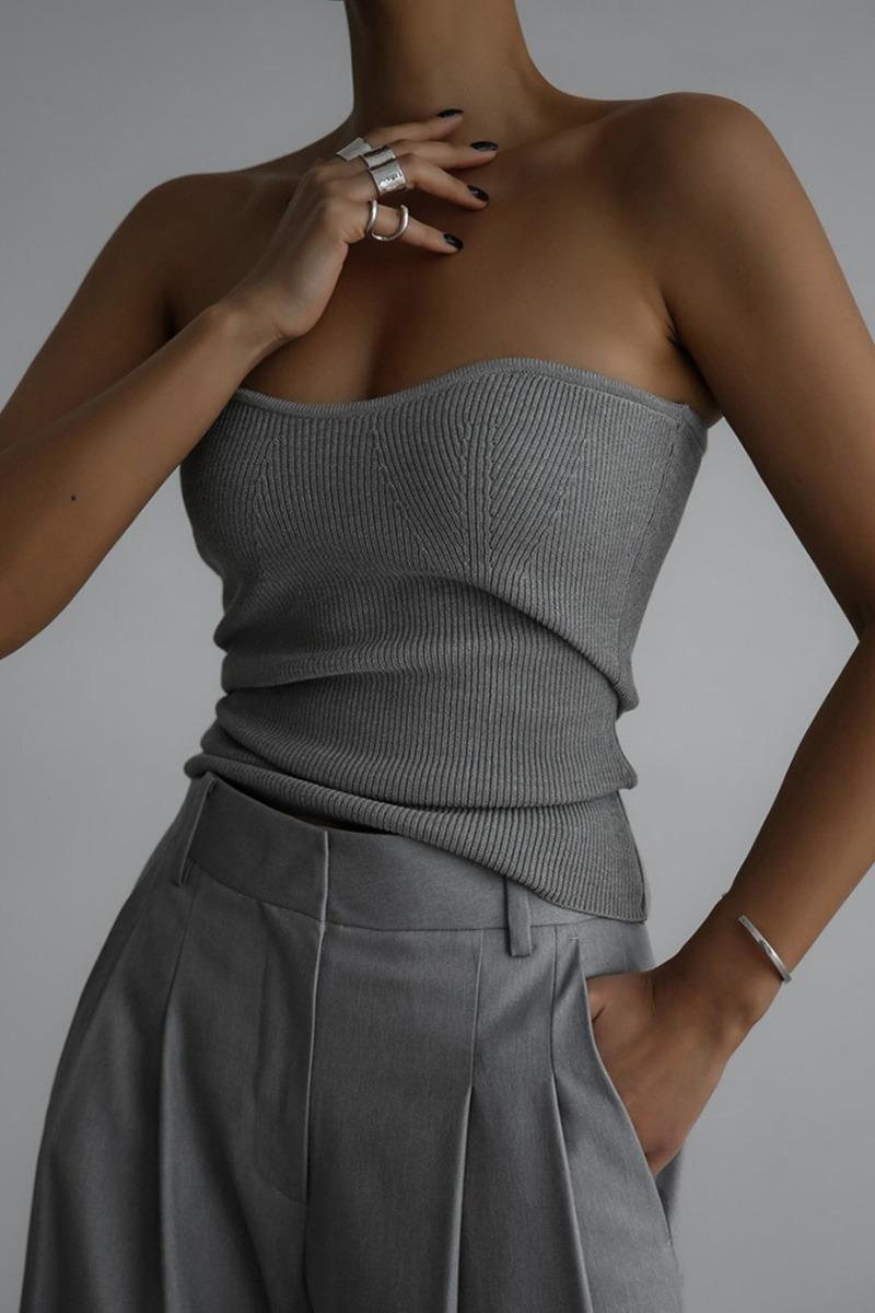 볼륨 바스트 튜브 니트탑(2-3주소요)