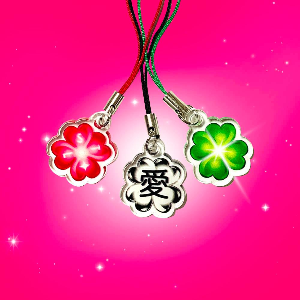 [씨스루랩] 삼색 네잎클로버 키링