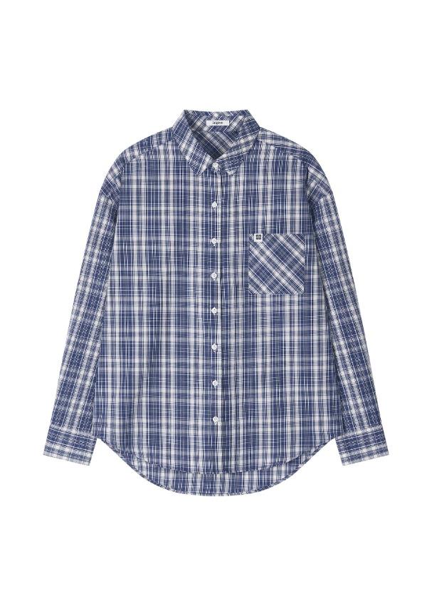 보이프렌드 루즈핏 셔츠 블루체크