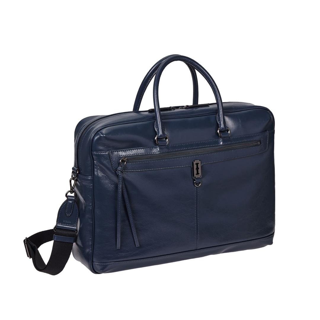 Toque Cabin Crew Big Square Leather Tote L (토크 캐빈 크루 빅 스퀘어 레더 토트 라지) Washing Navy