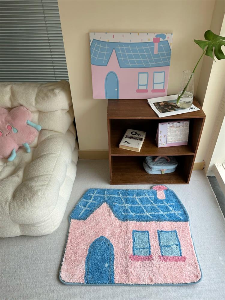 지미하우스 홈스윗홈 러그 발매트 바닥 집모양