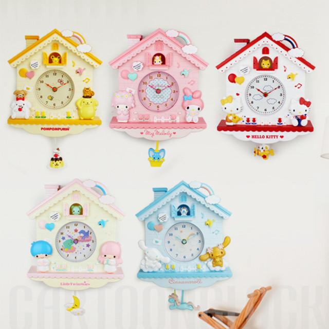 폼폼푸린시계 산리오벽시계 시나모롤 마이멜로디 리틀트윈스타 헬로키티