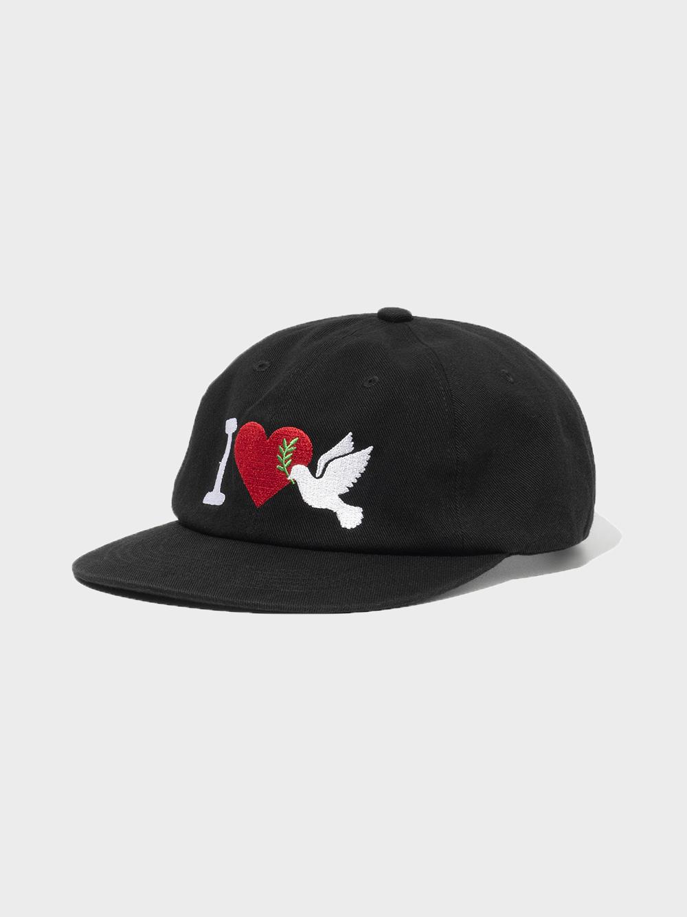 I Love Peace Washed Cap Black