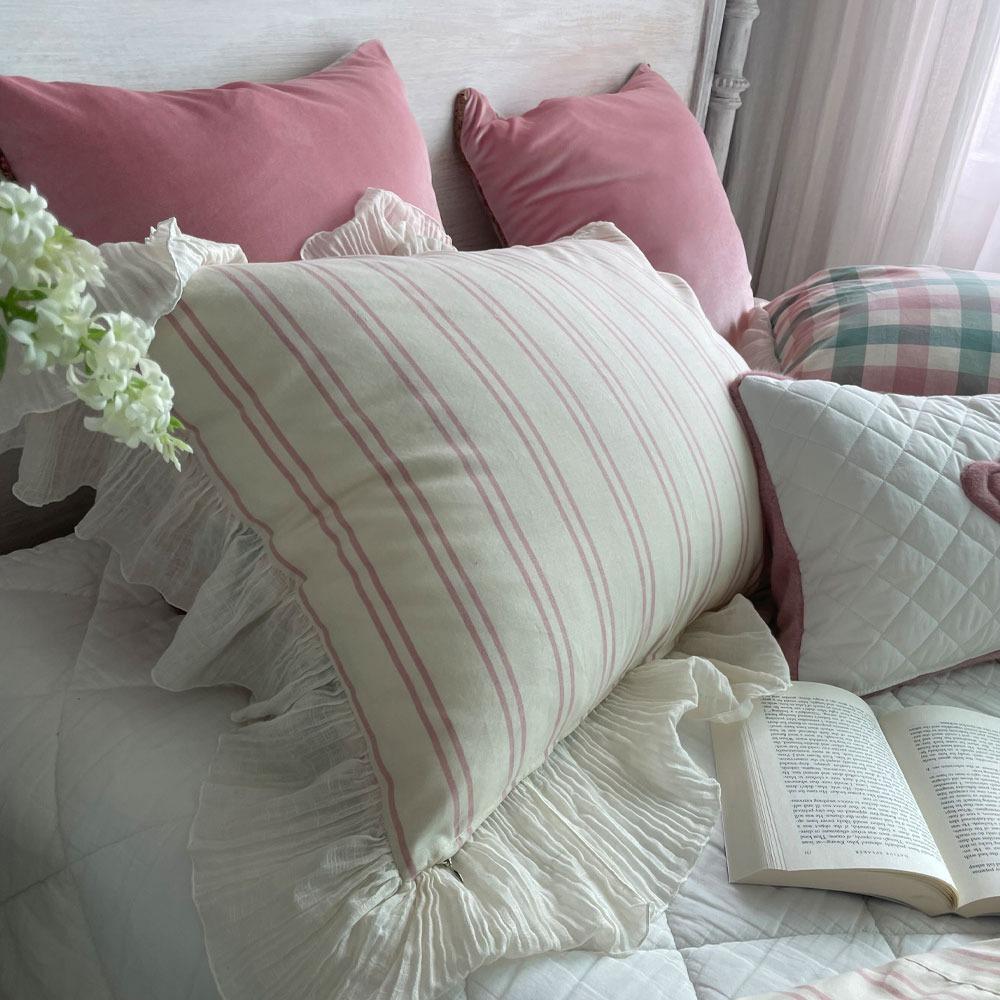 선염 Check & St 그린 베개커버