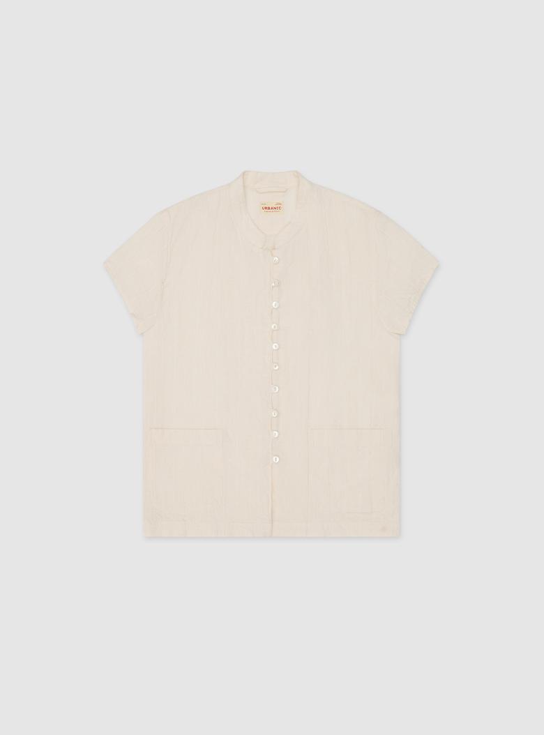 Mandarin Linen Blouse