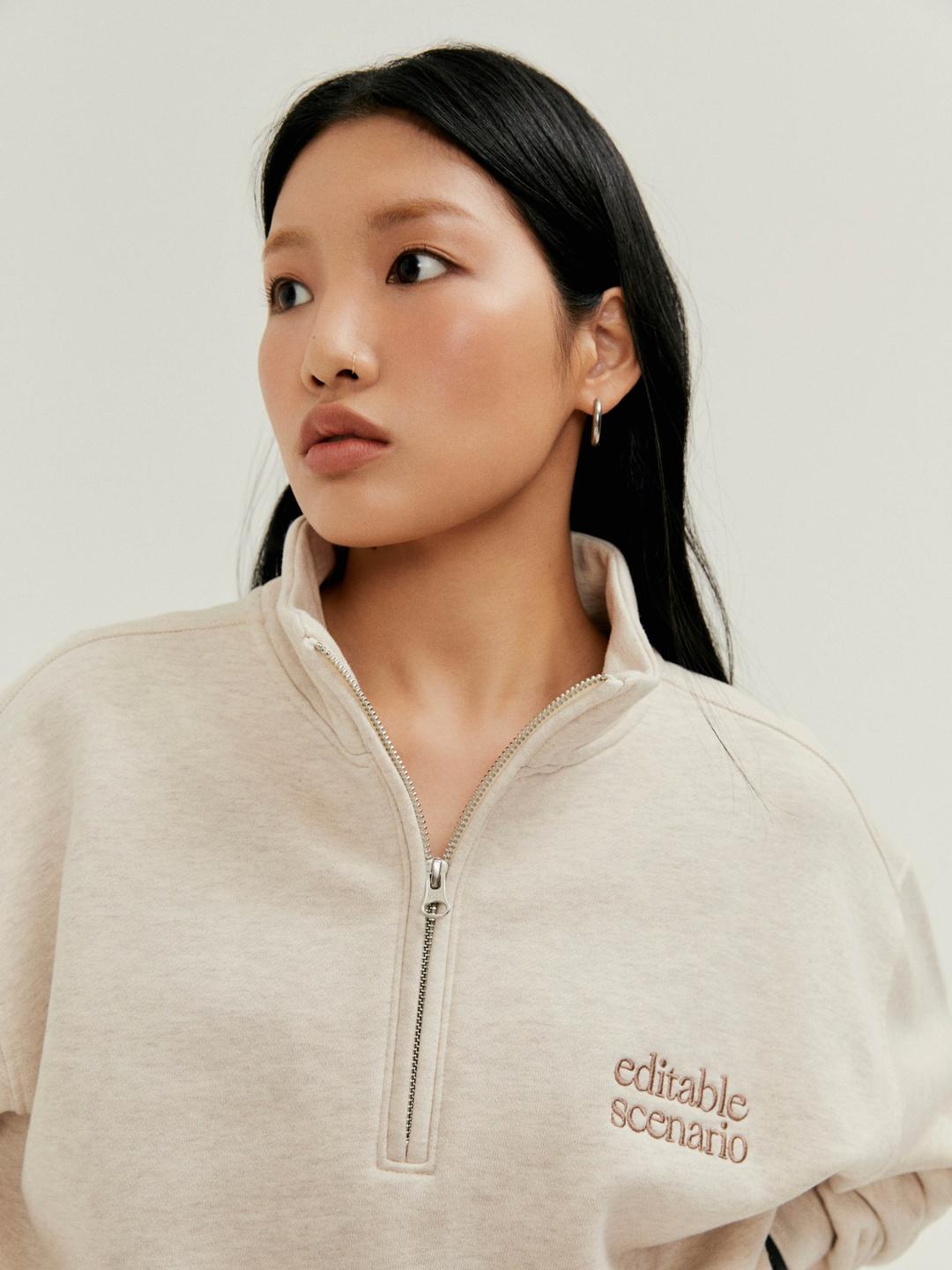 ES Half-zip Sweatshirts ∙ Heather Oatmeal