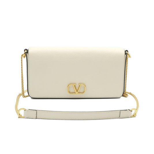 Valentino(발렌티노) 2W2P0Y63SNP 화이트 카프스킨 금장 V로고 시그니처 크로스백