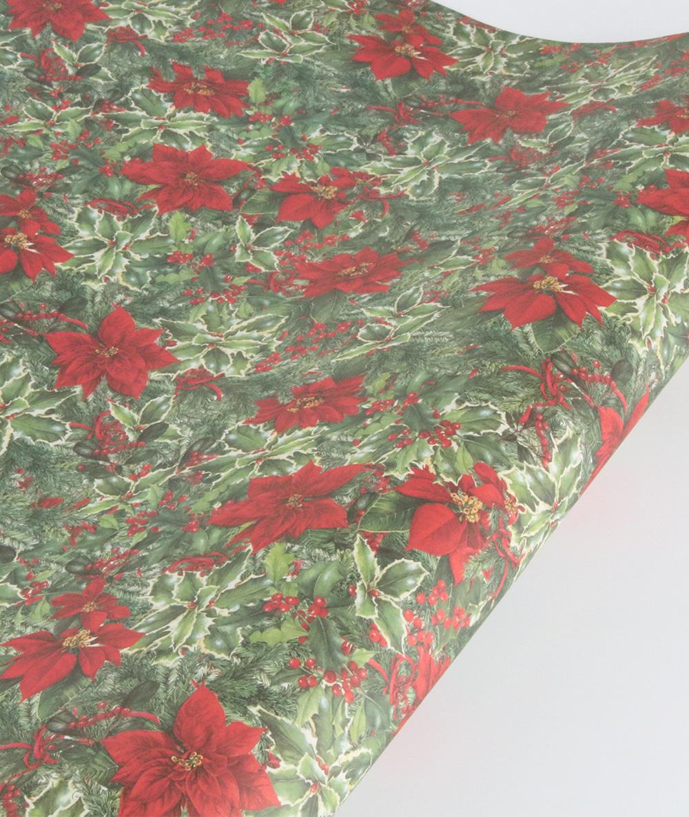 [수입포장지] 꽉꽉 채운 포인세티아 - Bouquet di Natale (수입패턴지, 따소띠, TASSOTTI, 포인세티아 패턴 포장지, 크리스마스 수입지)