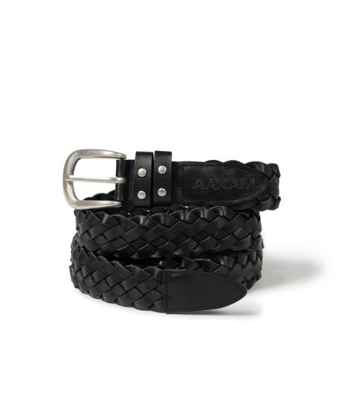 30mm Braided Western Leather Belt (Black)