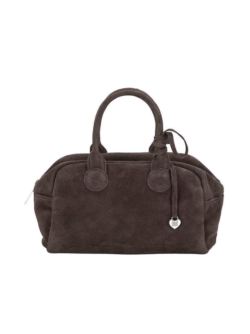 SOFT BOWLING BAG_choco brown suede