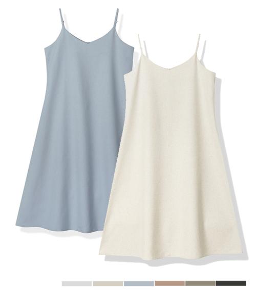 French Linen Like Sleeveless Dress - 6COL