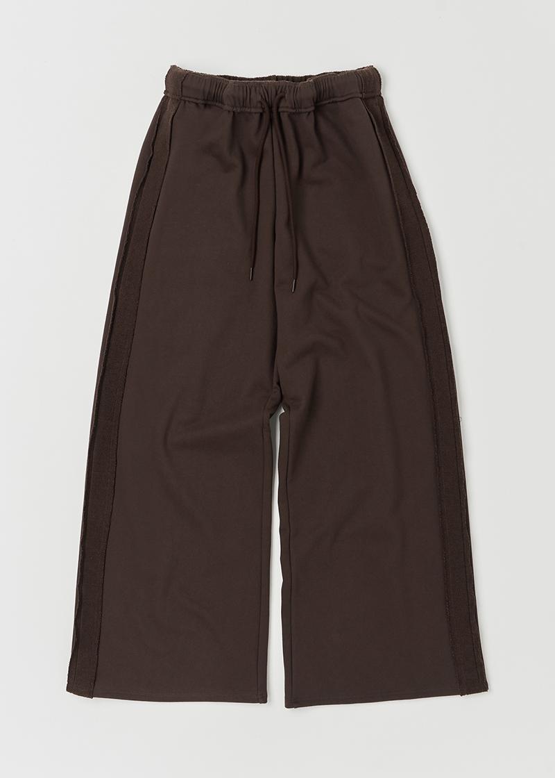 WIDE LEG SWEAT PANTS IN BROWN