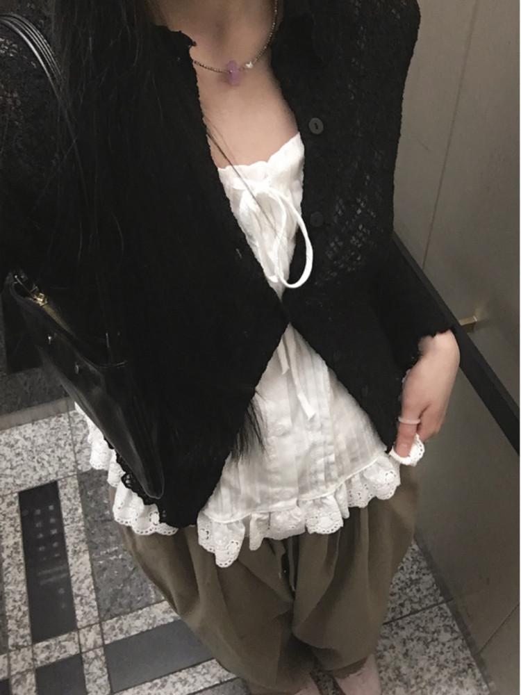 눈꽃 슬림 레이스 시스루 가디건  slim lace cd