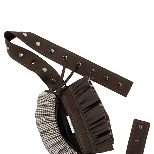 Boho ruffle belt bag [Brown]