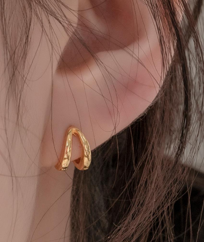 핑크로켓 [실버925] 더블링 링 귀걸이