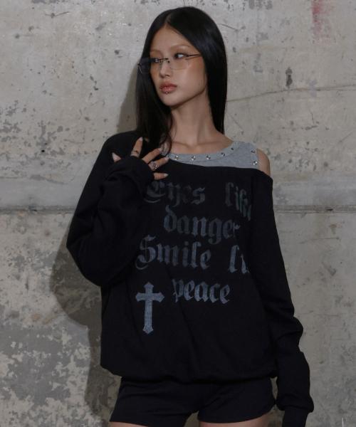 로저리 노이어 스웻셔츠 (BLACK) F25ZB016