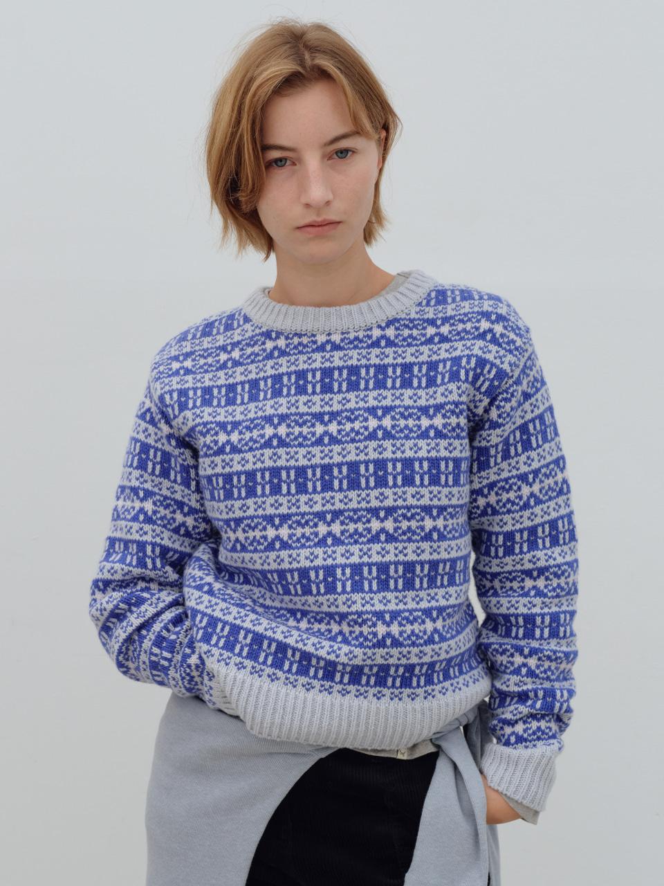 [24FW] NORDIC WOOL KNIT - CLEAR BLUE