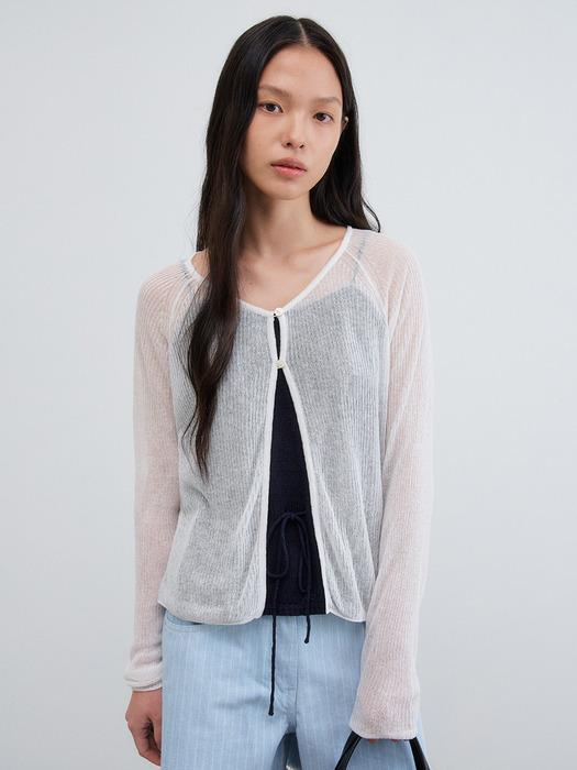[단독] CARI SHEER CARDIGAN_WHITE