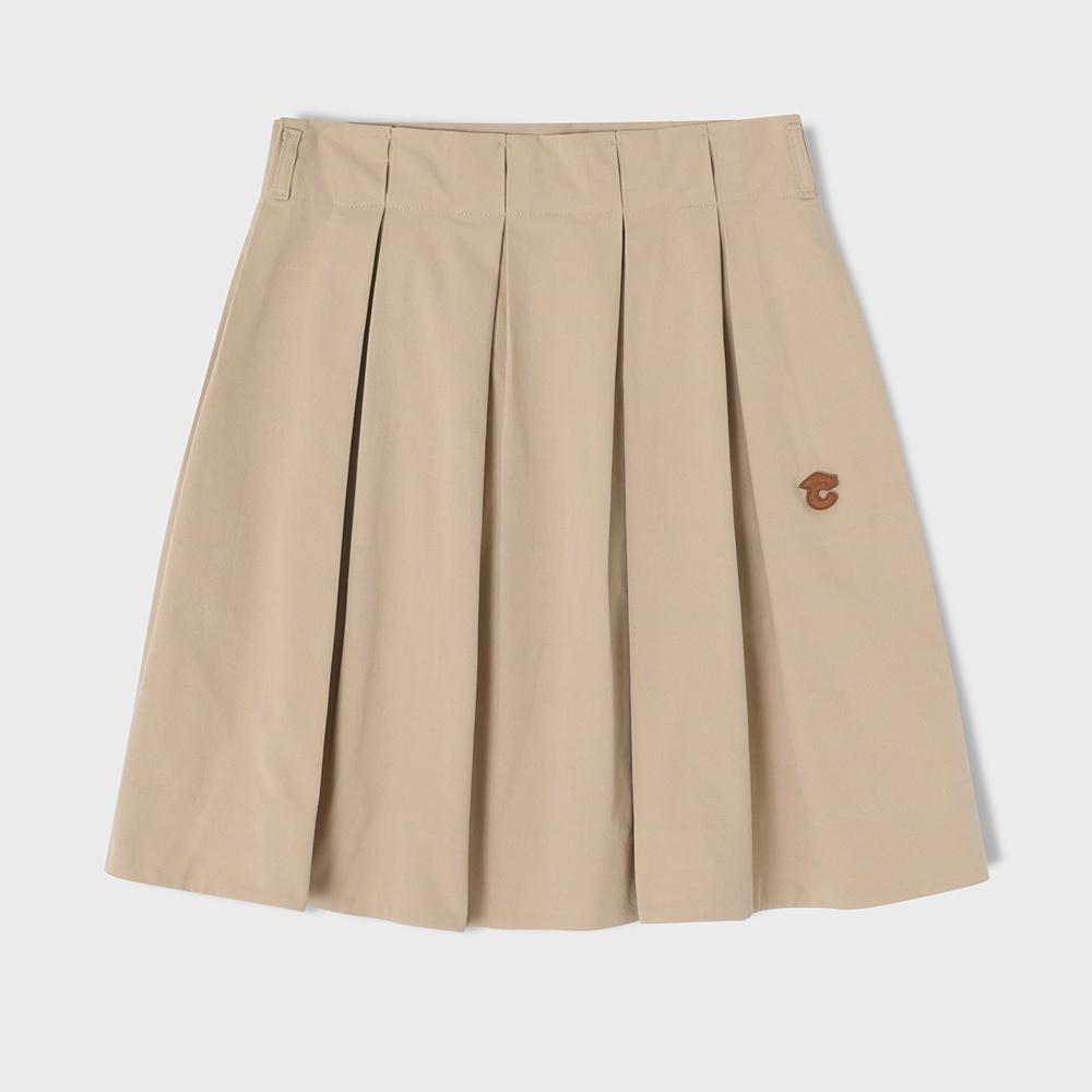 캠퍼스 러버 베이지 플레어 미디 스커트 [여성용]