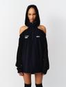 SPORTY OPEN SHOULDER HOODED BLACK