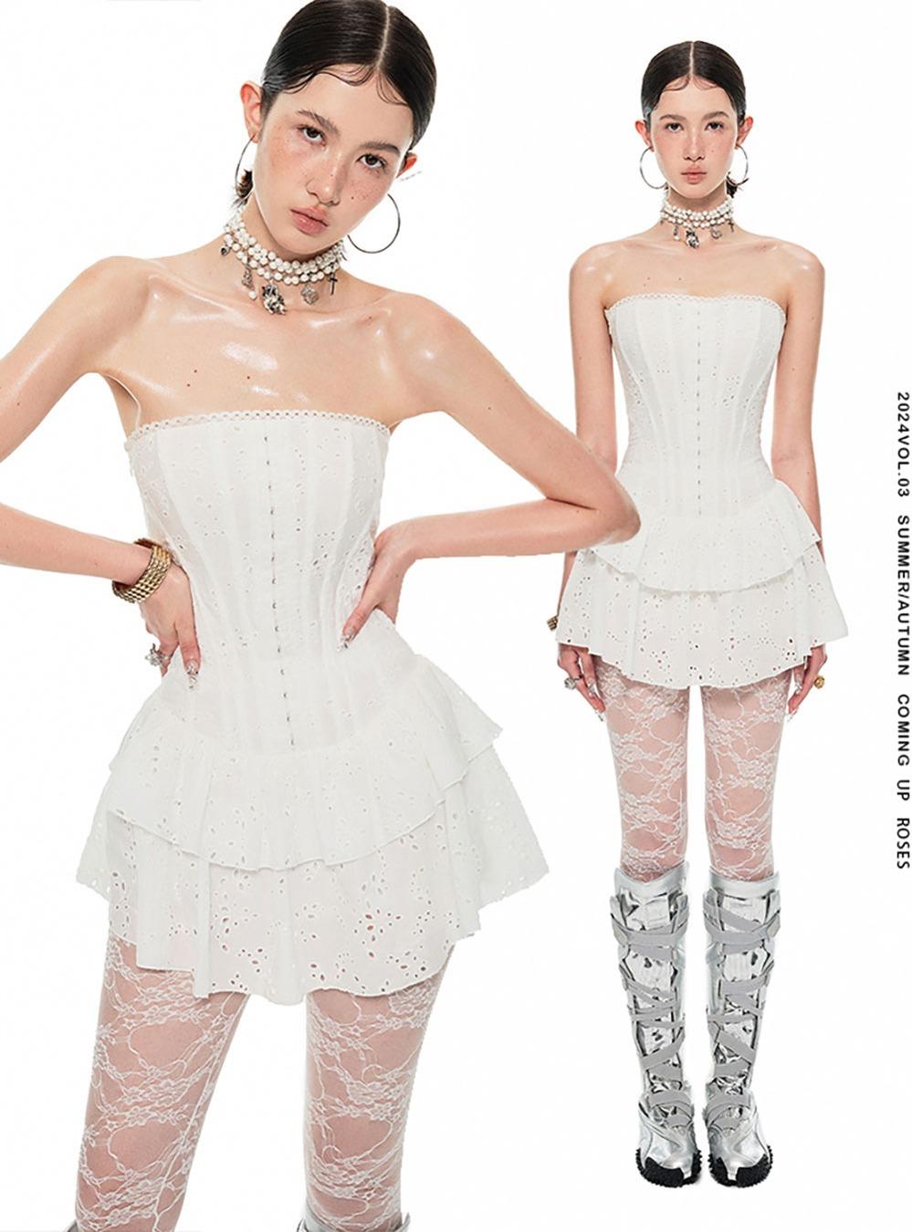 Soft Pure Cotton Double Layer Jacquard Dress