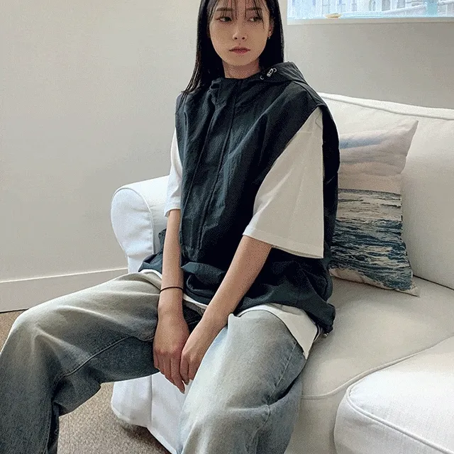 (UNISEX) 케빈 나일론 후드베스트