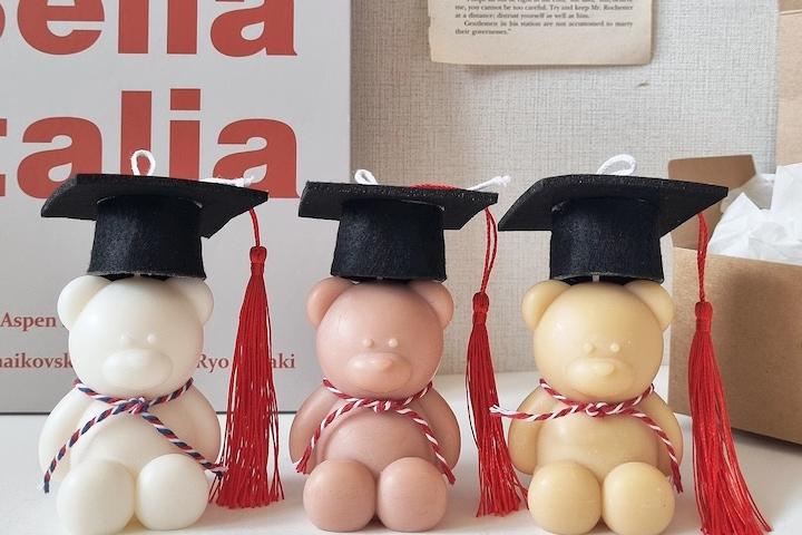학사모 곰돌이 캔들 8color 귀여운 오브제 졸업선물 졸업식선물