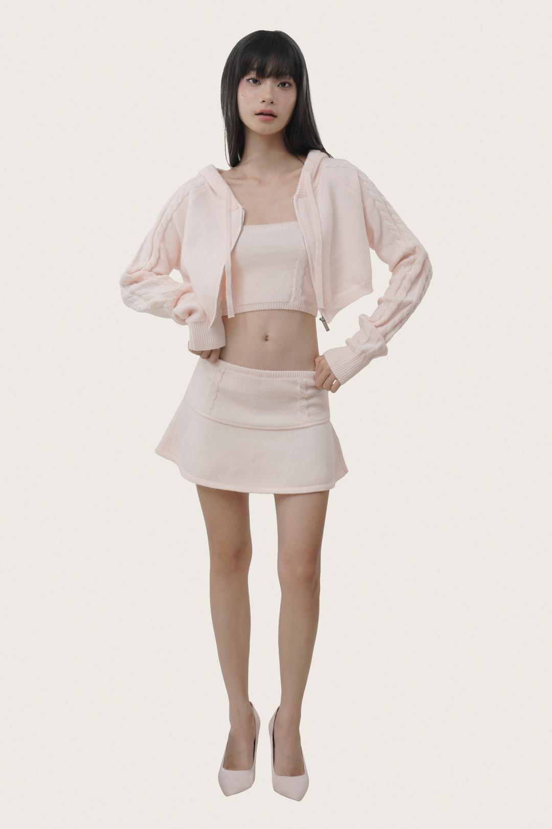 Chou chou hooded zip-up, Baby pink