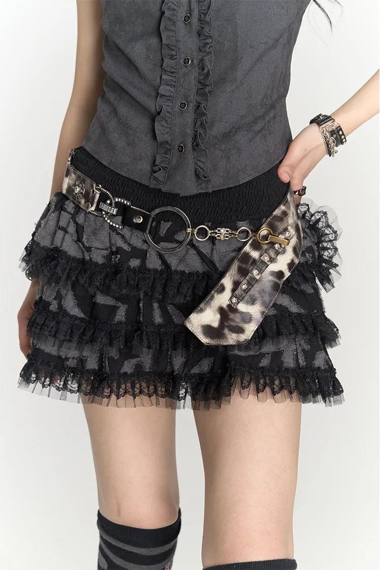 Lace Tiered Skirt - S