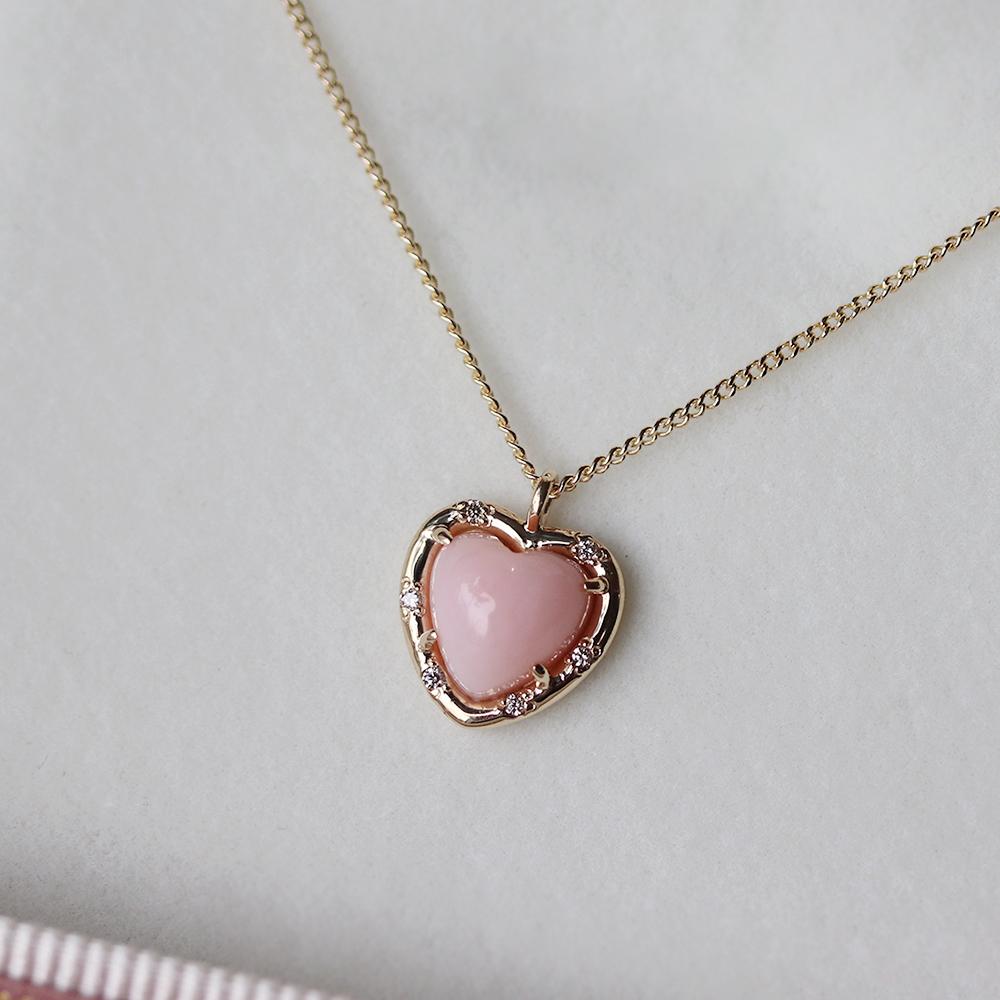 cotton candy petit heart necklace