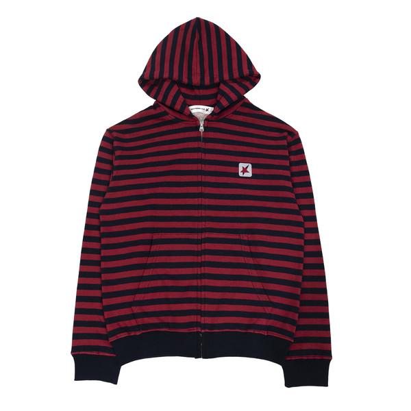 STRIPE LOGO Hooded zip-up ( RED )