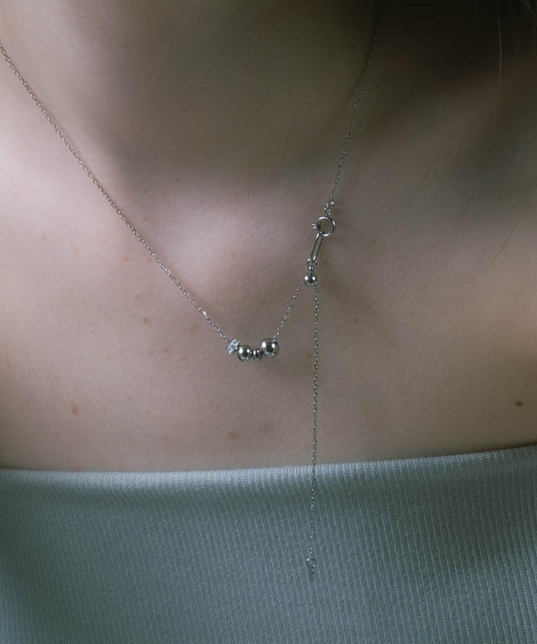 펄리모어 볼 바이 볼 데일리 목걸이_PM25N016SS