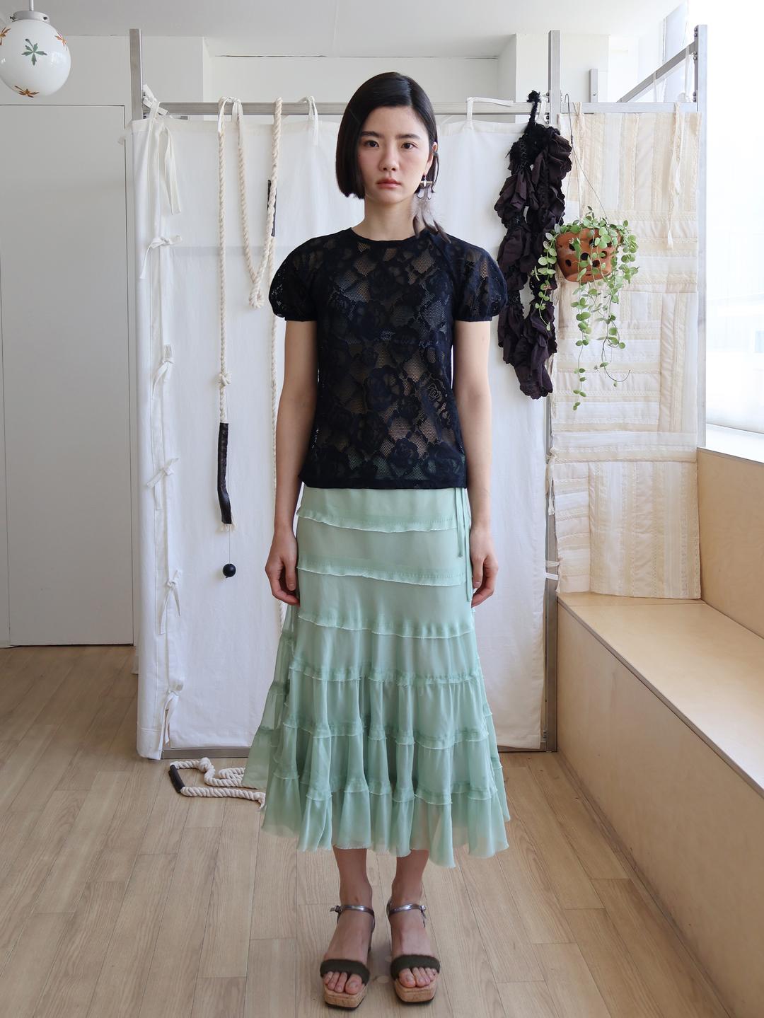 NORA SHIMMERING SKIRT GLOSSY MINT