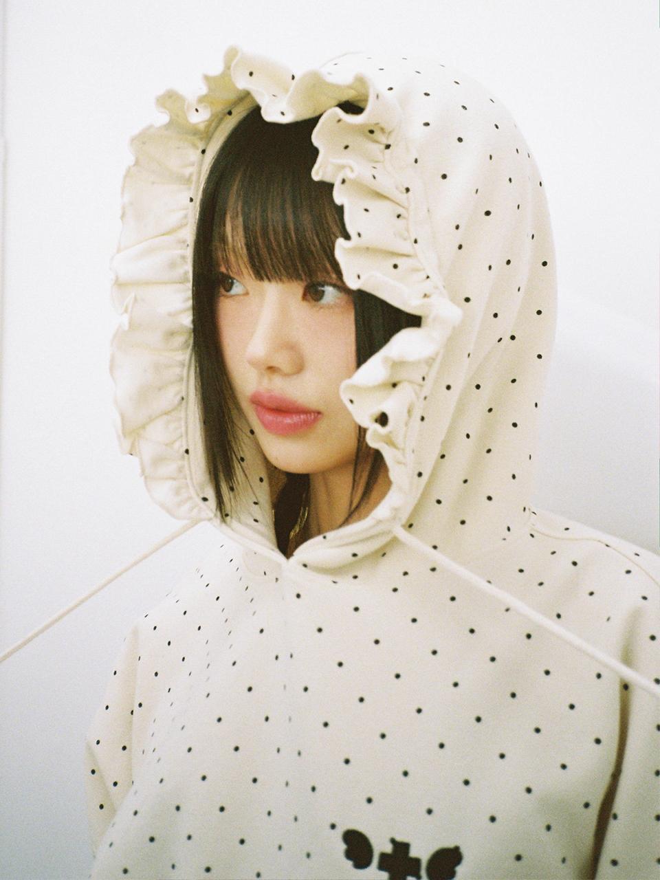 ★PRE-ORDER★ Dot Ruffle Hoodie - IVORY