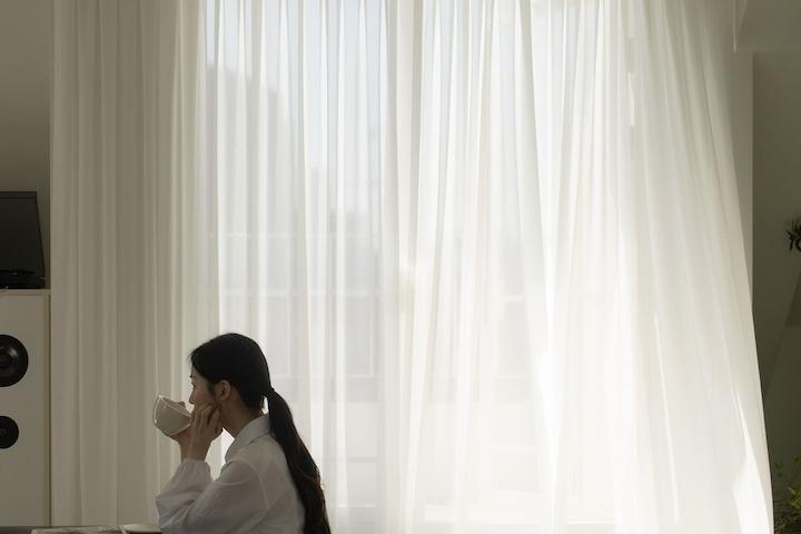 프리미엄 맞춤 비침없는 태백산 쉬폰커튼 (뒷맞주름) 사계절 차르르