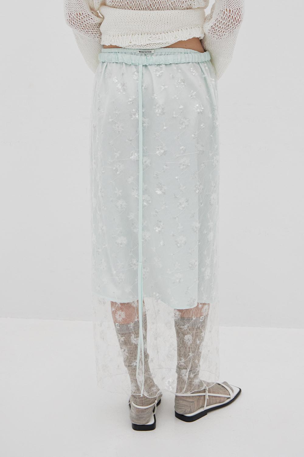 Light Glow Layered Skirt - Irish Mint