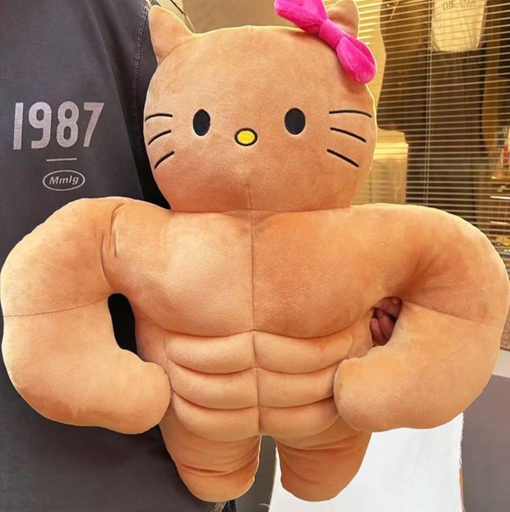 헬로키티 근육인형 근육 키티 인형 대형 태닝 쿠션 귀여운 애착 쇼파 여친 선물