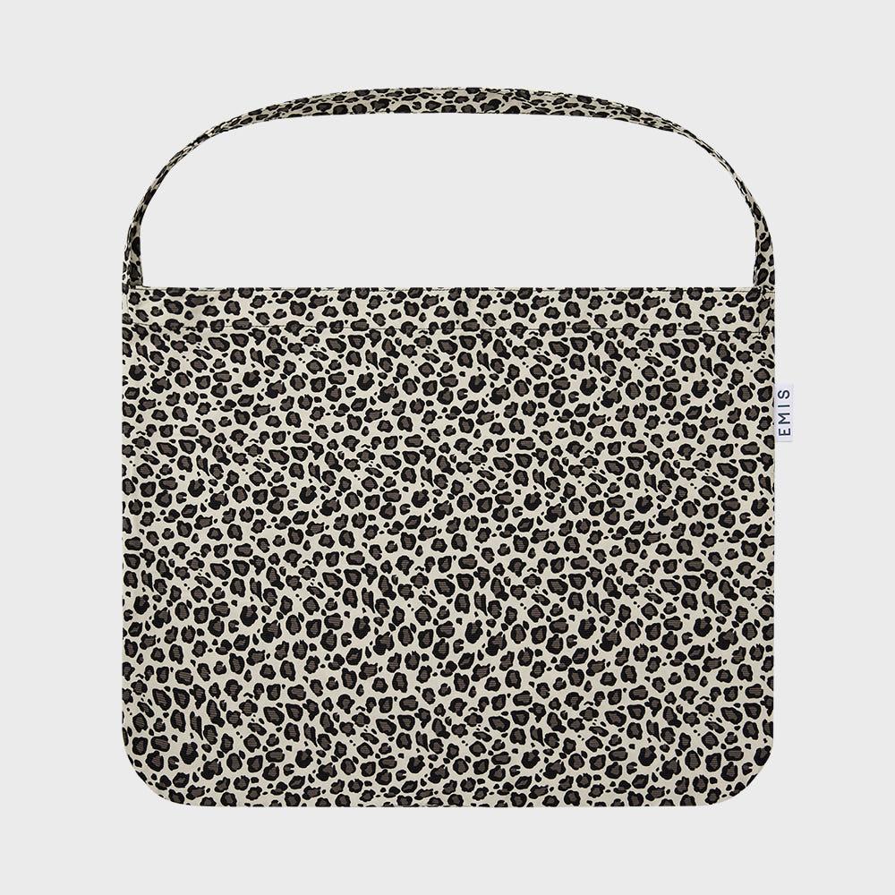 LEOPARD CORDUROY ECO BAG-WHITE