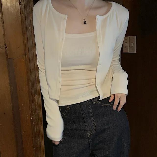 리유 슬림 나시 가디건 세트