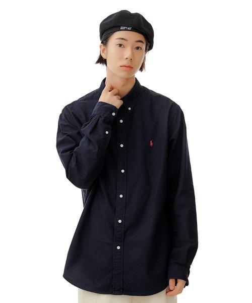 커스텀핏 옥스포드 셔츠 - 네이비