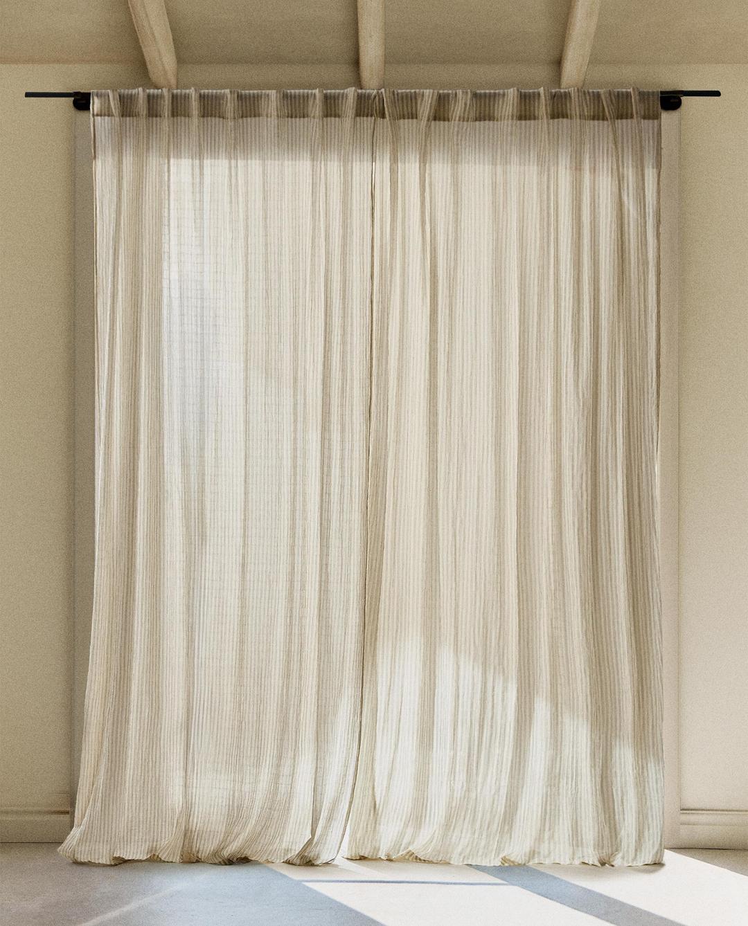 스트라이프 모슬린 커튼