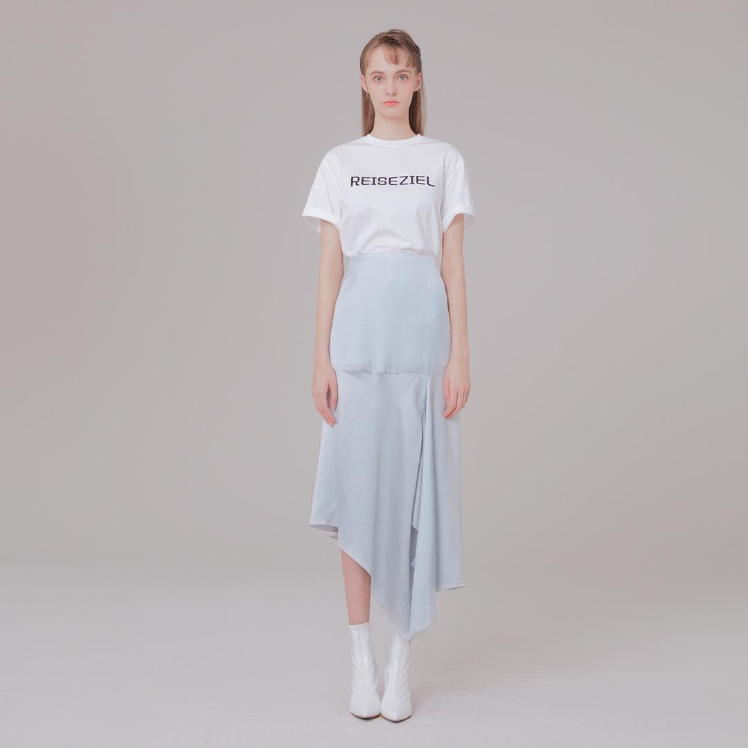 Silk detail skirt 001 coolgray