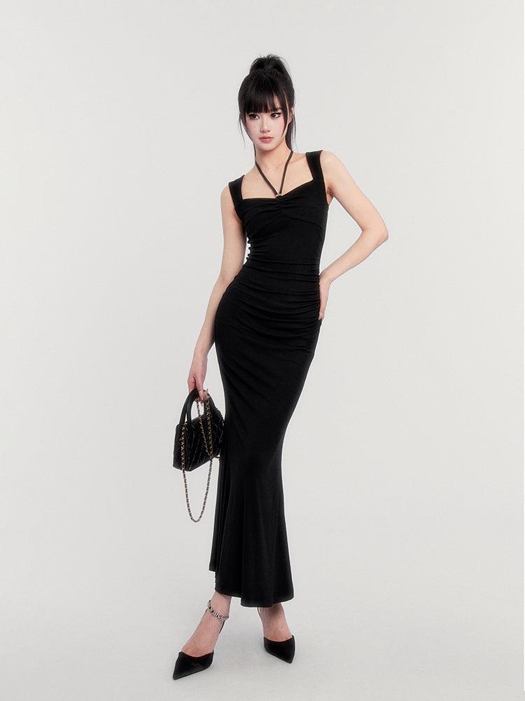 Square Neck Slimming Fishtail Dress VOC0390